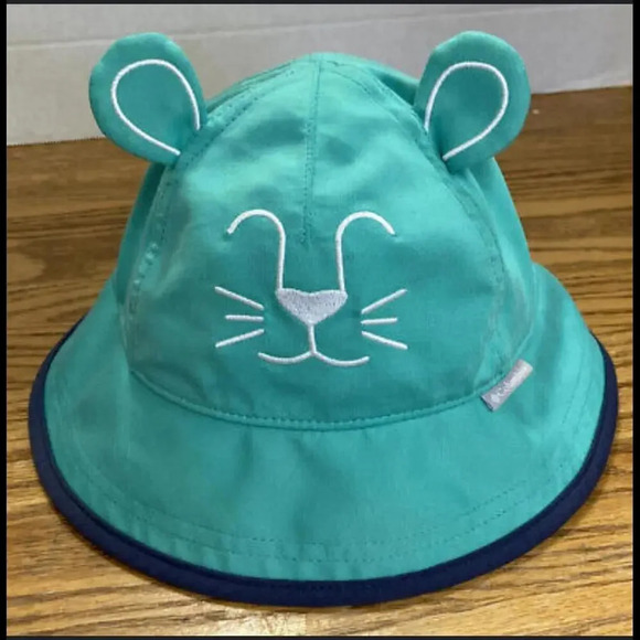 Columbia Youth Toddler O/S Kitty Cat Animal Ears Sun Hat Green EUC - Picture 1 of 14